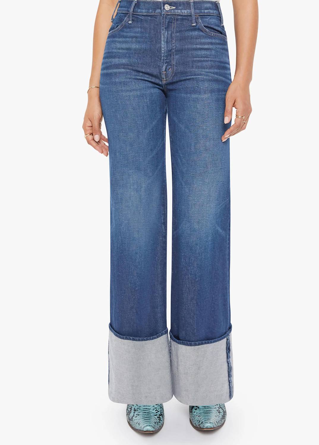 Mother - The Lil Hustler Roller Sneak Cuff Wide Leg Jeans