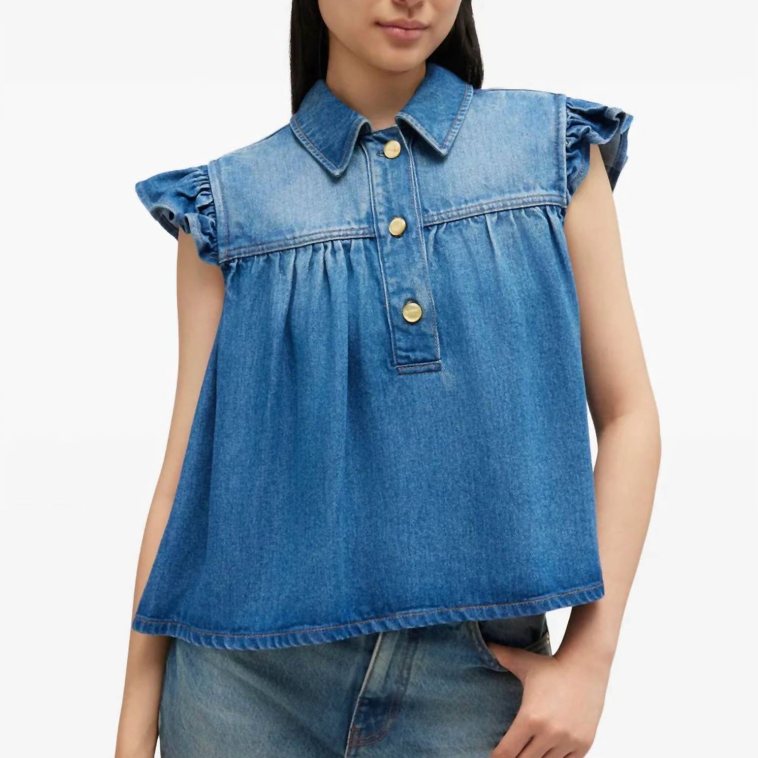 Ganni - Light Weight Denim Top