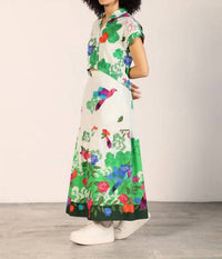maude vivante Ada Maxi Skirt in forest flutter - women's skirt - alternate view