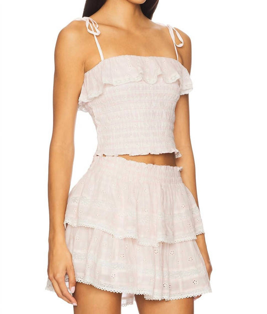 Loveshackfancy - Renada Gingham Eyelet Top