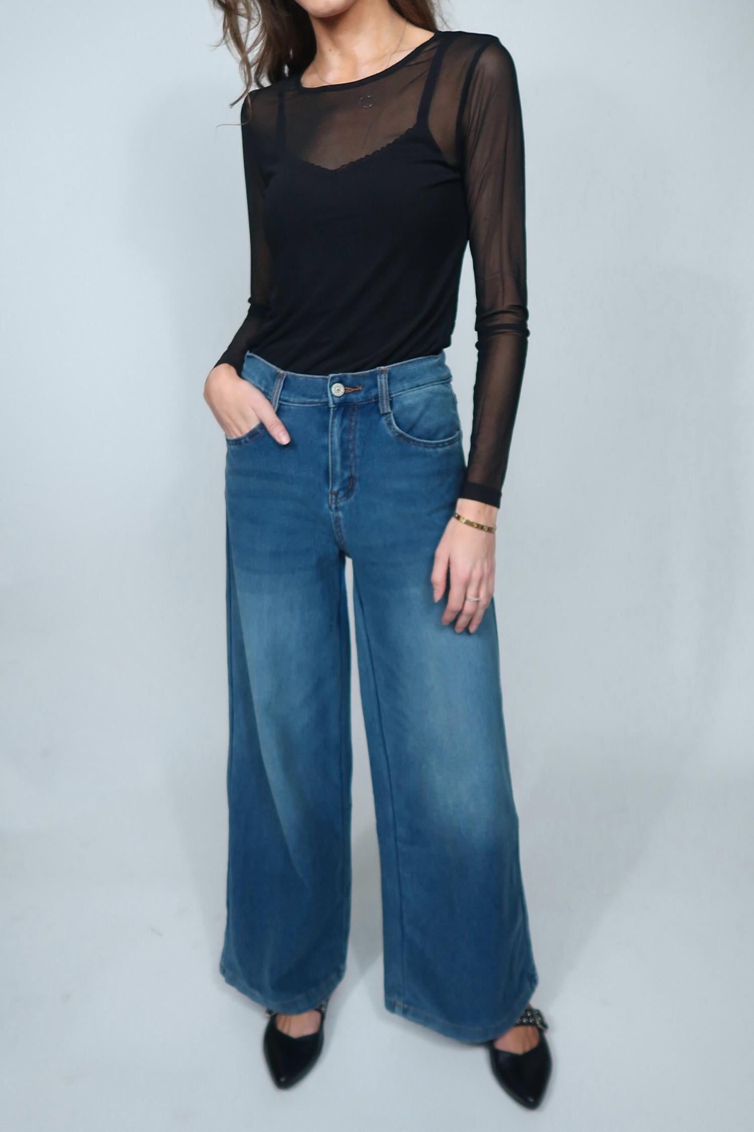 Bayeas - Wide-leg Denim Pants