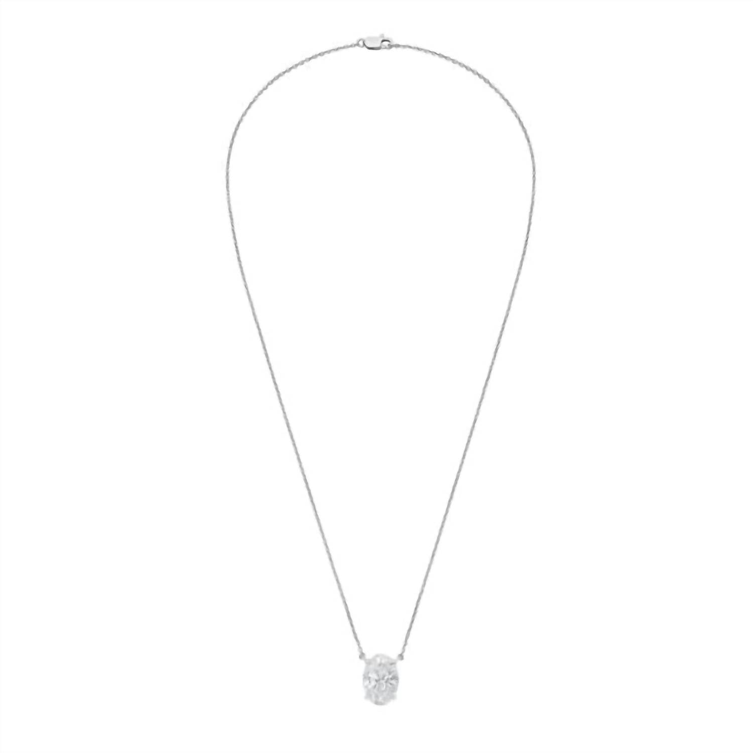 Diana M Jewels - 12.00 Ct Lab-grown Oval East–west Diamond Necklace