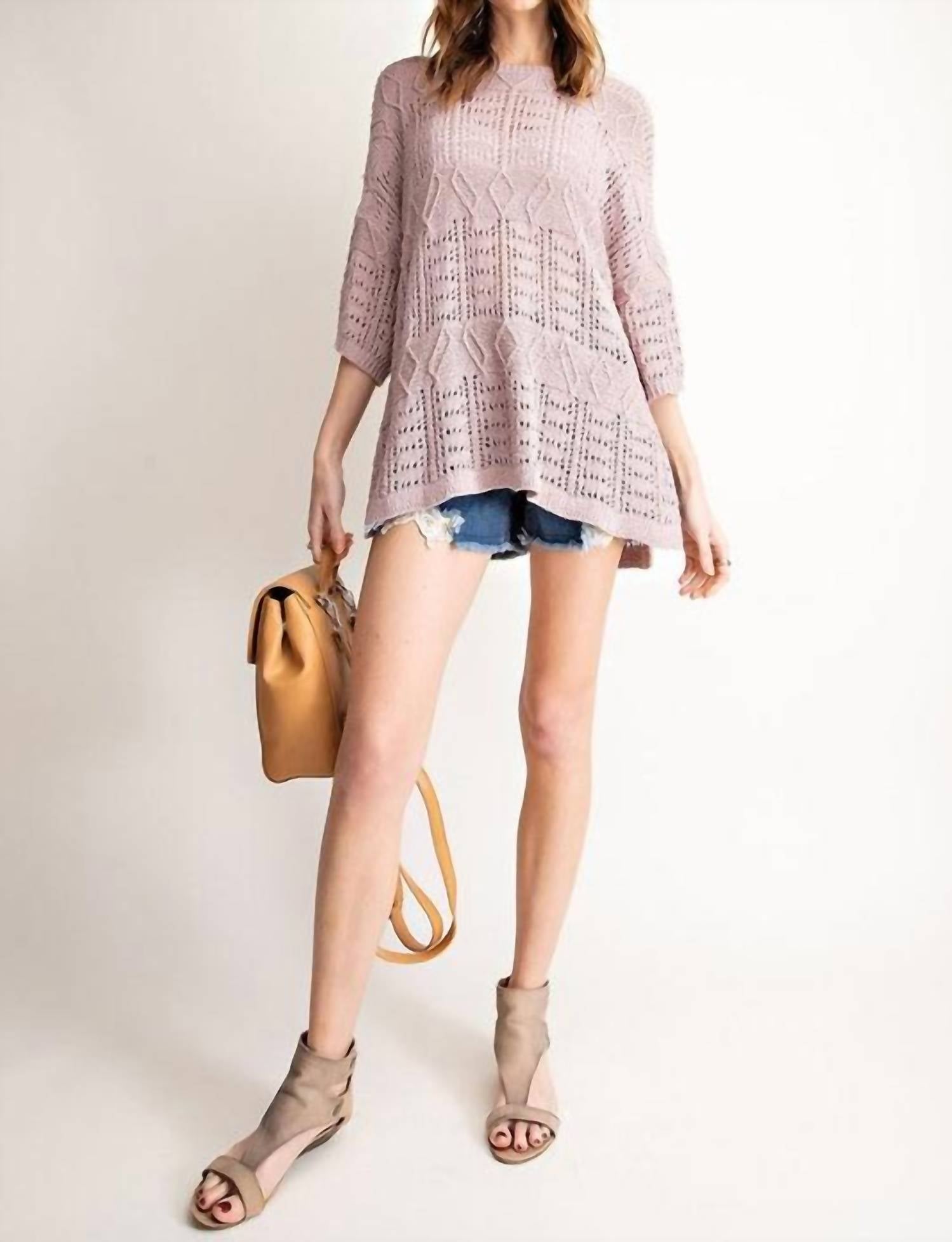 Easel - Light Sweater Knit Top