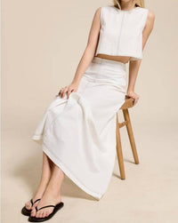 Mimosa - Santorini Linen Maxi Skirt Set