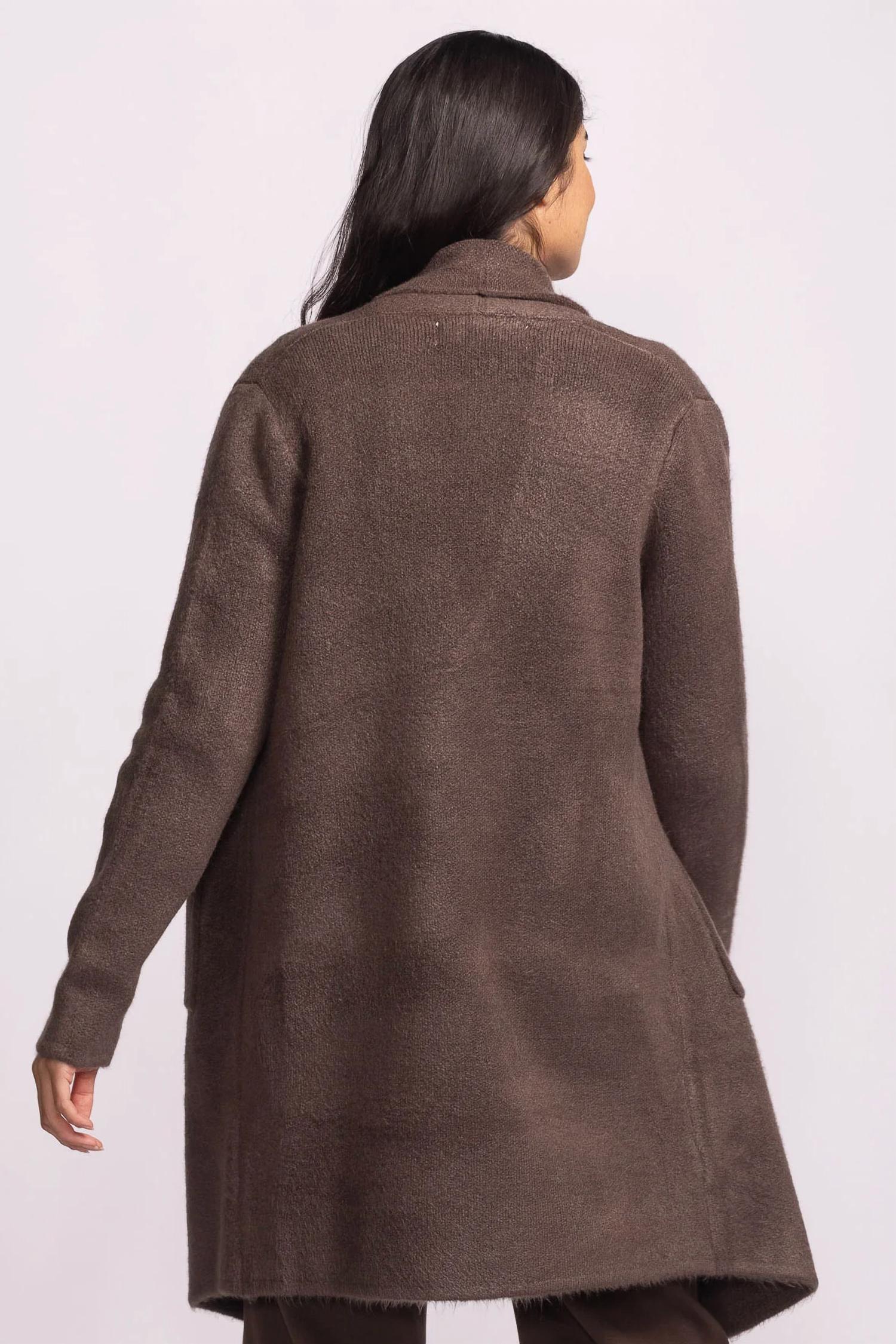 PINK MARTINI Stockport Jacket in dark brown 1 - women's cardigan - detail view