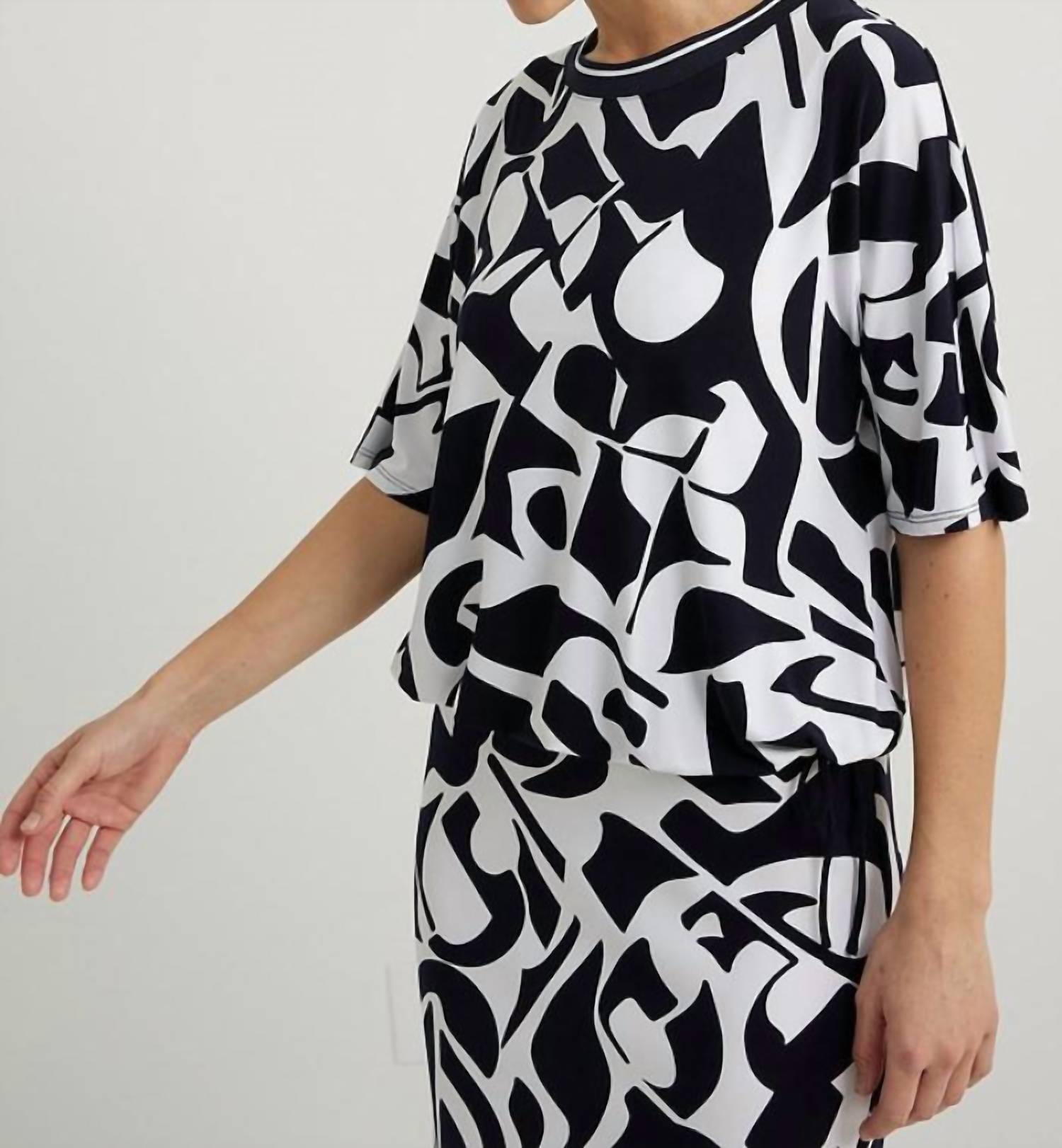 Abstract Drawstring Top