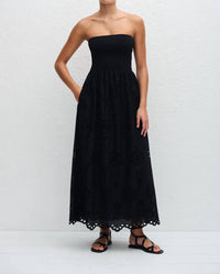 Matteau - Strapless Knit And Broderie Dress