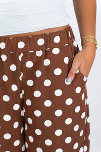 Olivaceous - Carina Polka Dot Straight-leg Pants