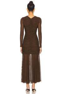 STEVE MADDEN Kiara Ruched Dress in dark espresso - women's dress - detail view