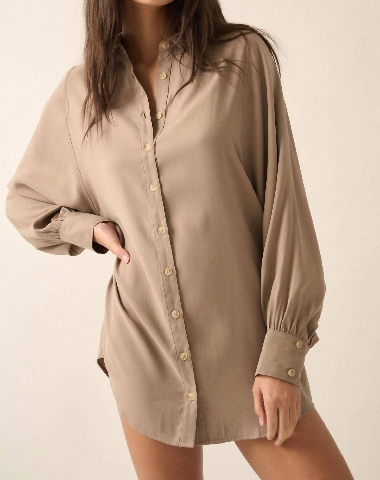 Promesa - Button-front Shirt Mini Dress