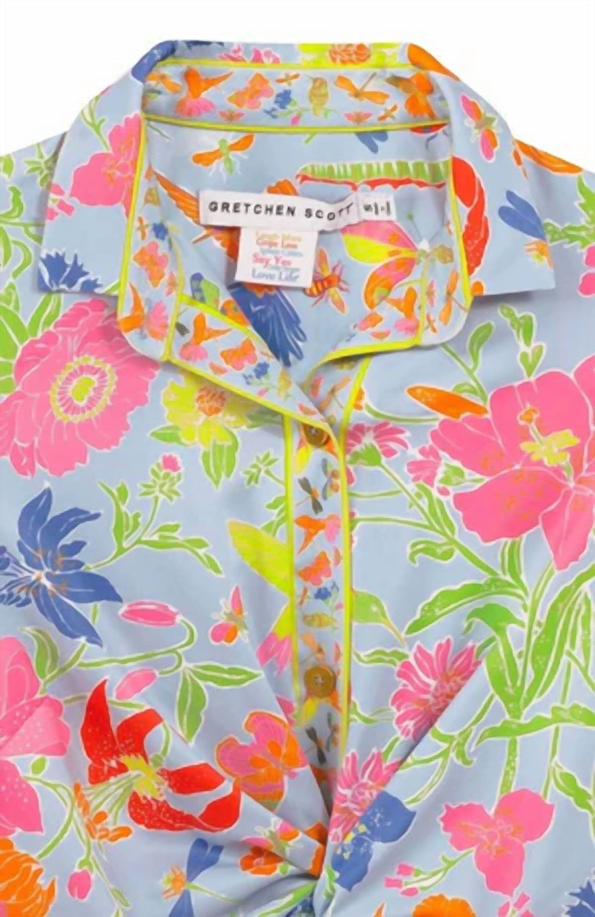 GRETCHEN SCOTT Birds & Bees Twist & Shout Dress in floral - women's dress - detail view