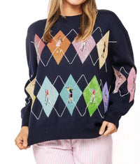 Queen Of Sparkles - Argyle Golfer Sweater