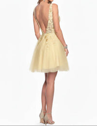 Dave & Johnny - Tulle And Lace Appliqué Mini Dress