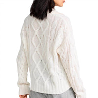 Naadam - Women's Luxe Cashmere Blend Mixed Cable Polo Top