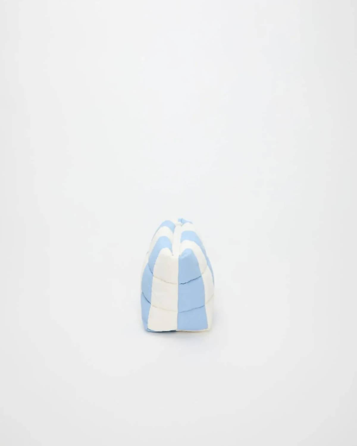 VEE Collective Women's Porter Clutch Bag in cerulean marshmallow stripes - women's bag - detail view