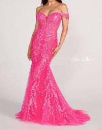 Ellie Wilde - Off Shoulder Sequin Prom Dress