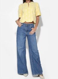 Adelyn Rae - Eleanor Scallop Foral Embroidery Blouse