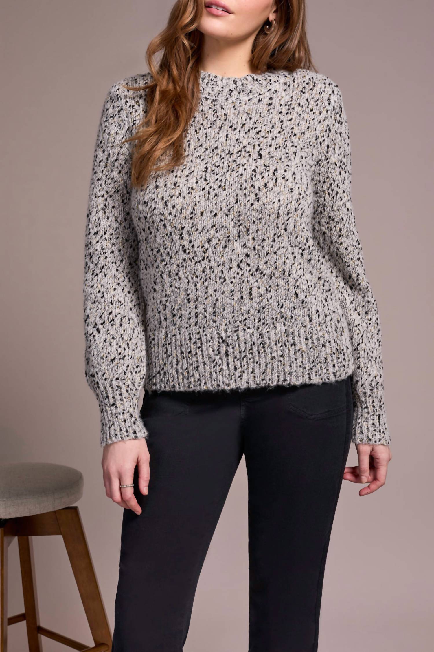 Tribal - Novelty Mix Mock Neck Sweater