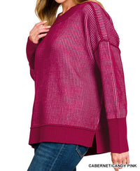 Zenana - Exposed Seam Two Tone Sweater