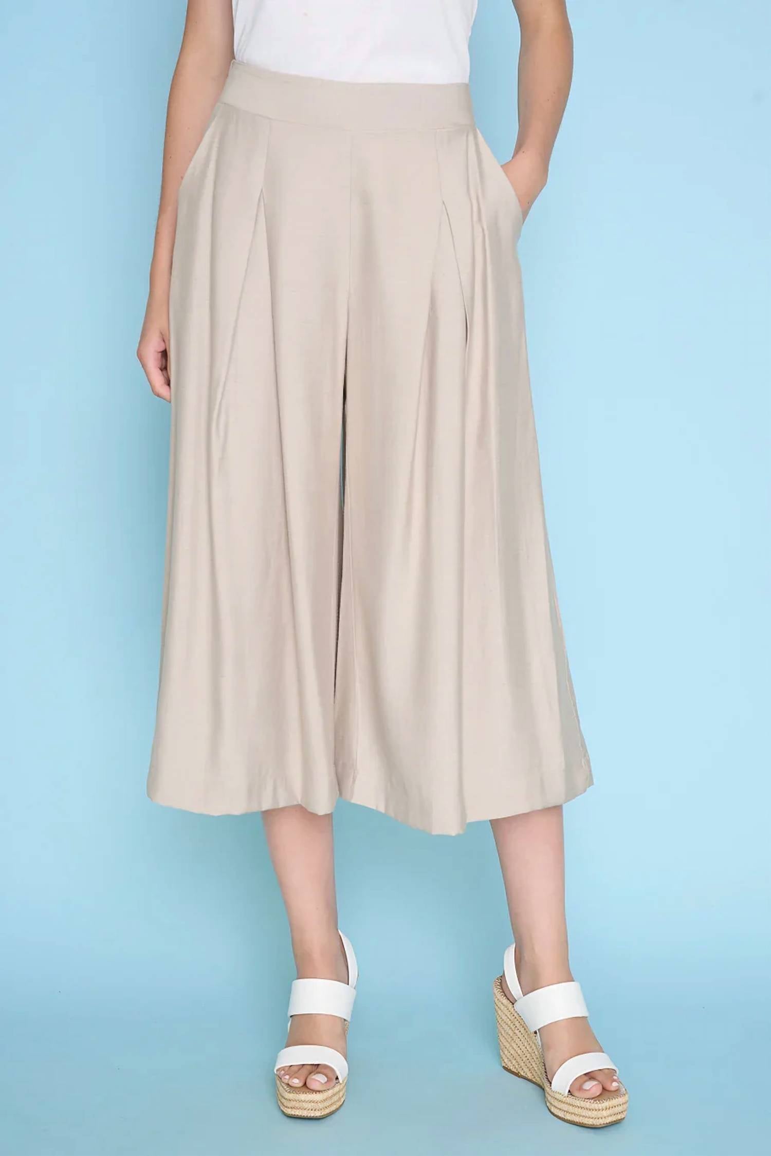 Picadilly - Pleated Wide-leg Cropped Pant
