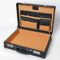 Ls Western - Hand-Tooled Floral Leather Jewelry Case with Dual Combination Locks