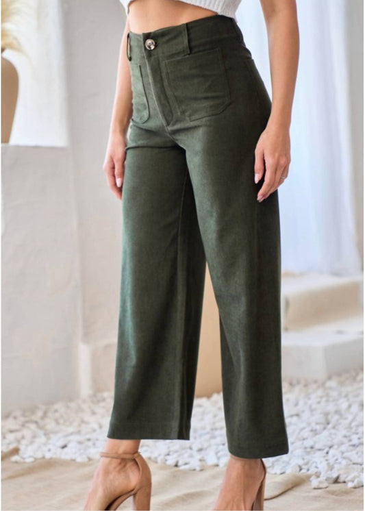 Hailey & Co - High Waist Wide Leg Corduroy Jeans