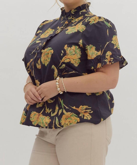 Entro - Charming Floral Top - Plus