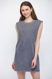 Fate - Studs Embellished Washed Tunic Dress