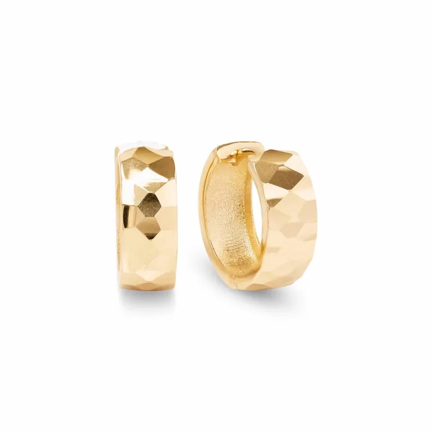 Xtraordinary - Women's Hammered Huggies Earrings