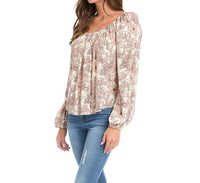 Karen Kane - Falon Floral Print Blouson Sleeve Peasant Top