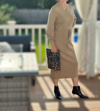 Amelia K. Luxe - Wren V-neck Sweater Dress