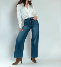 Pistola - Tate High Rise Bowed Wide Leg Jean