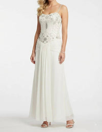 Sue Wong - Spaghetti Strap Floral Embroidered Dress