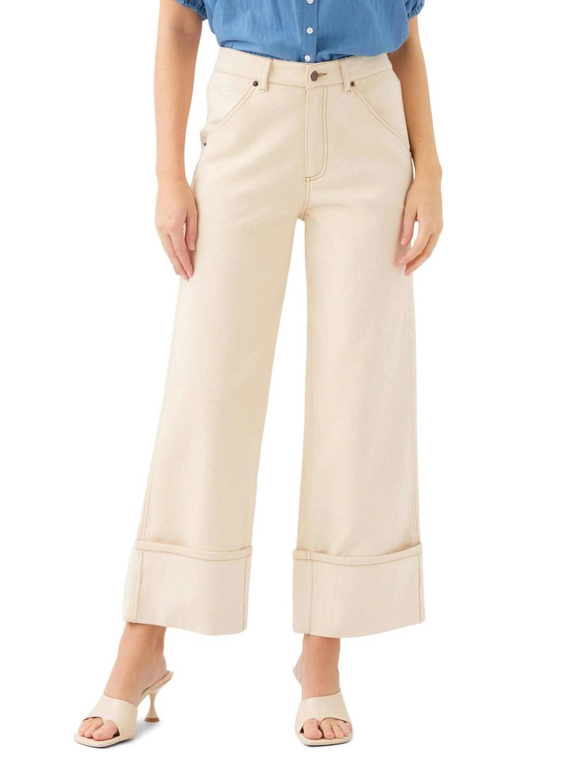 Fifteen Twenty - Dana Cuffed Wide-Leg Jeans