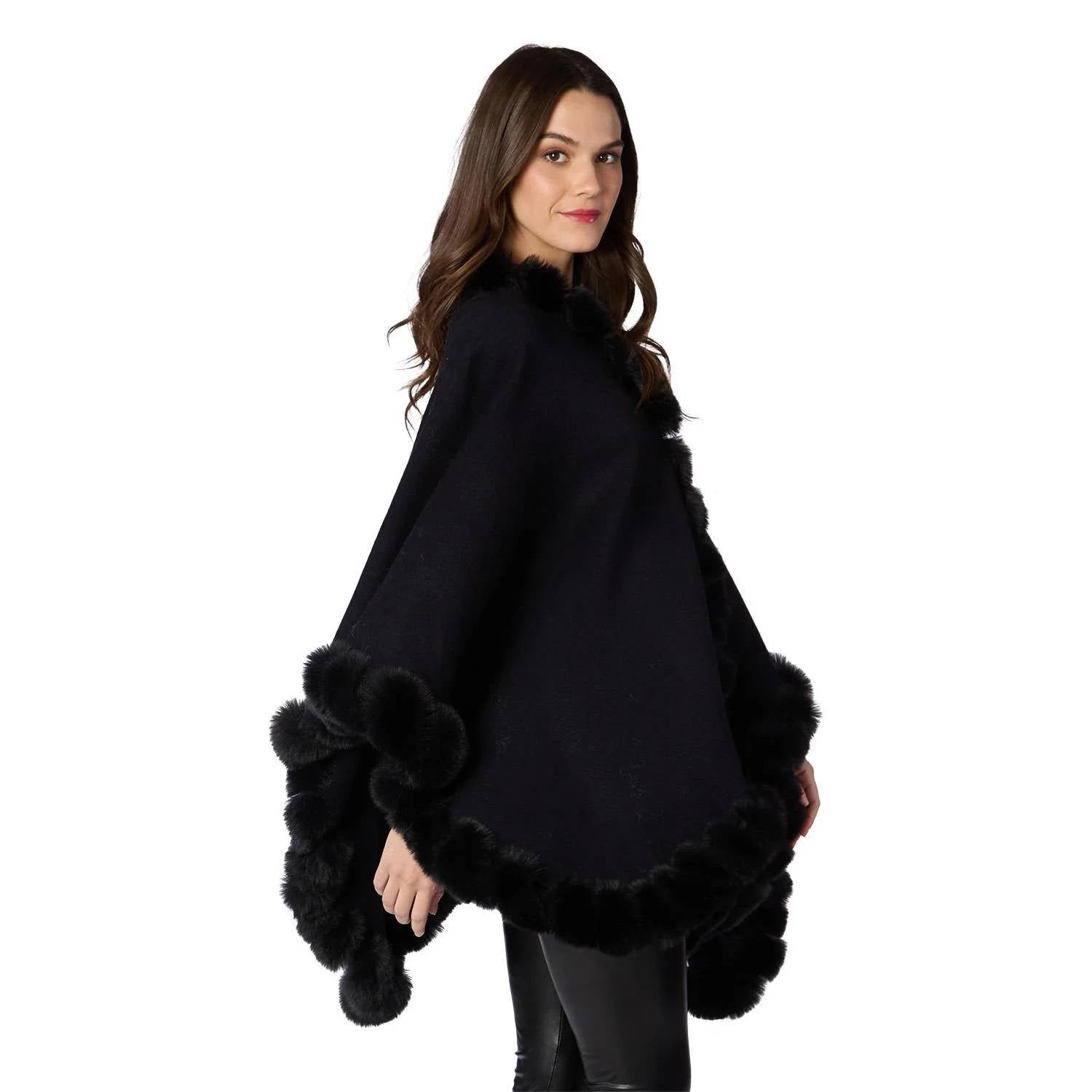 Two'S Company - Faux Fur Trimmed Wrap