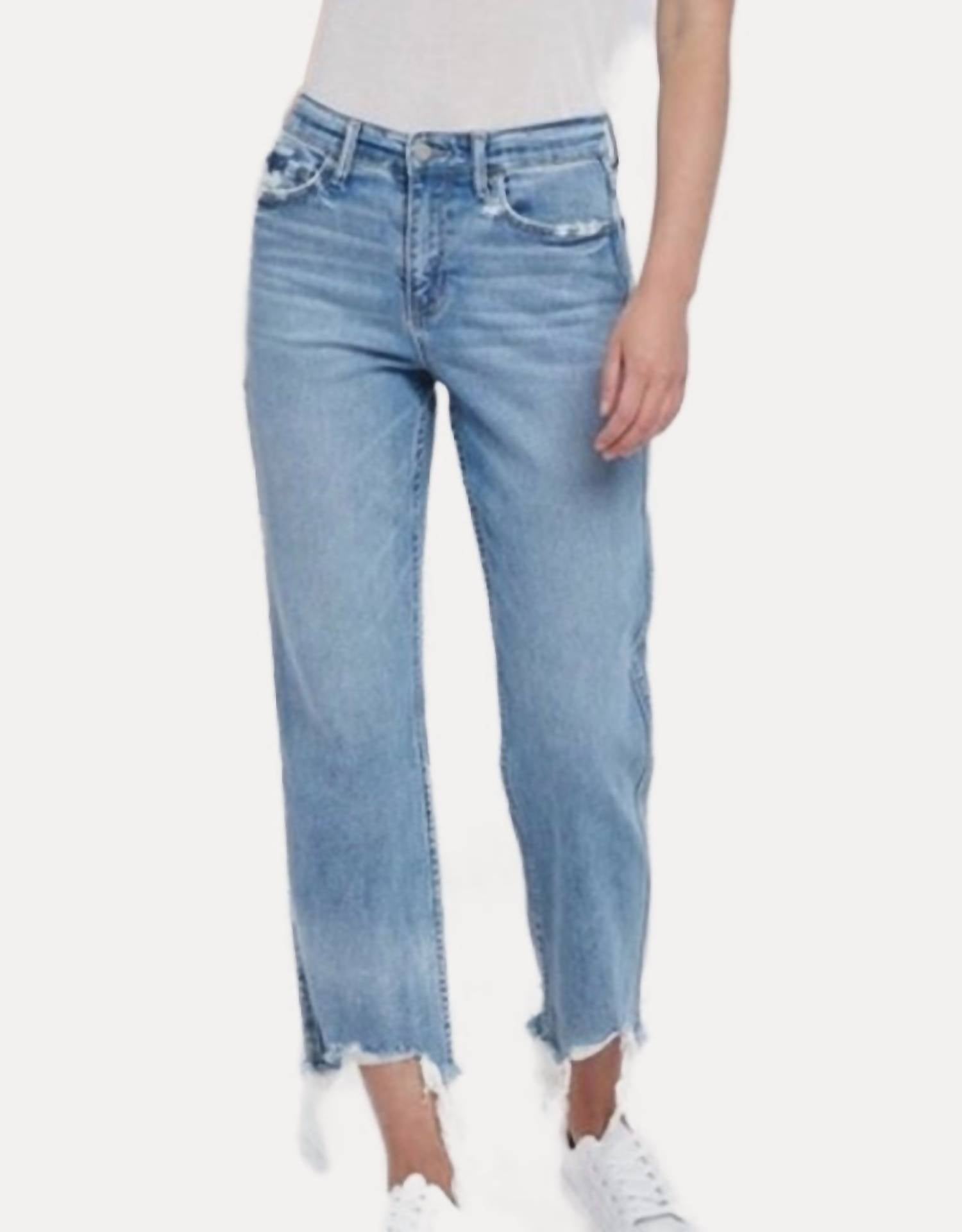 Vervet By Flying Monkey - Poppy Fray Hem Straight Jeans