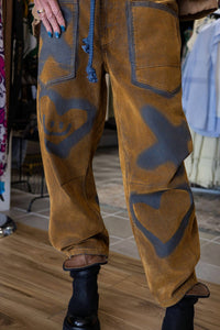 Oli & Hali - Vintage Tie Waist Velvet Suede Pants
