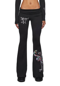 Ed Hardy - Panther Snake Fold Over Yoga Pants