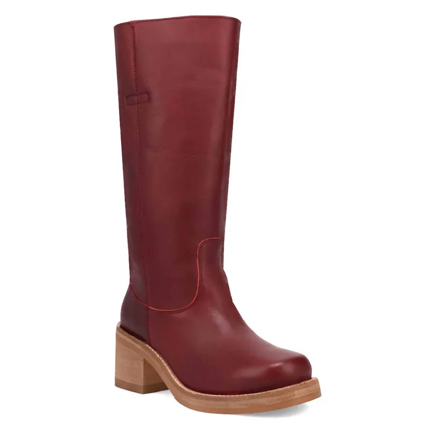 DAN POST. Women's Vagabond Leather Boot in merlot - women's shoe - alternate view