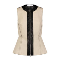 Marina Moscone - Waisted Gilet Zip Top