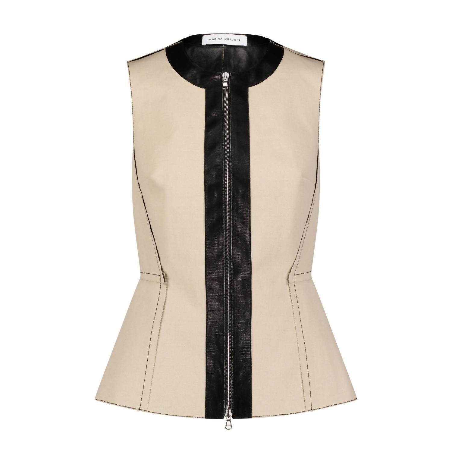 Marina Moscone - Waisted Gilet Zip Top
