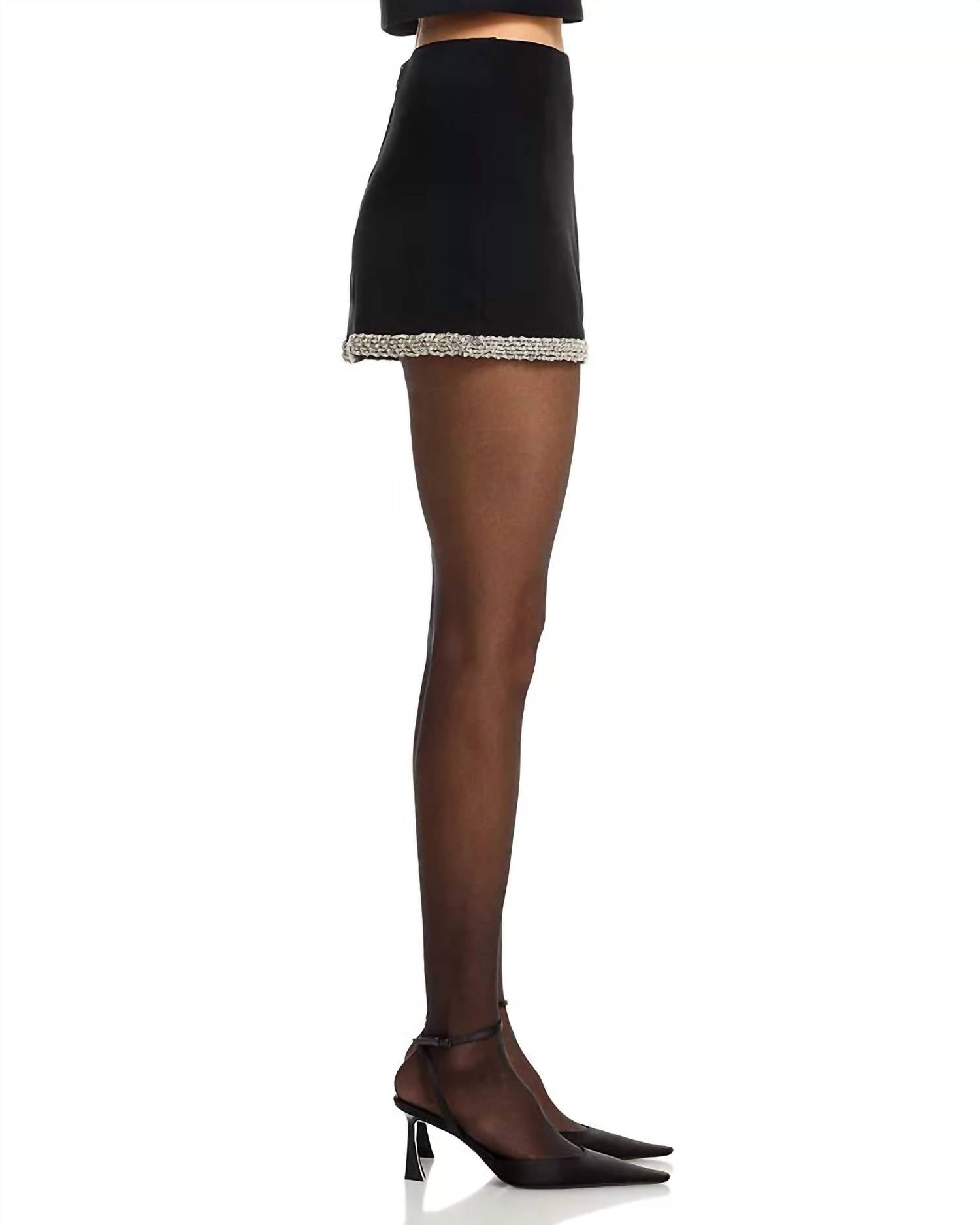 Alice + Olivia - Rubi Embellished Trim Mini Skirt