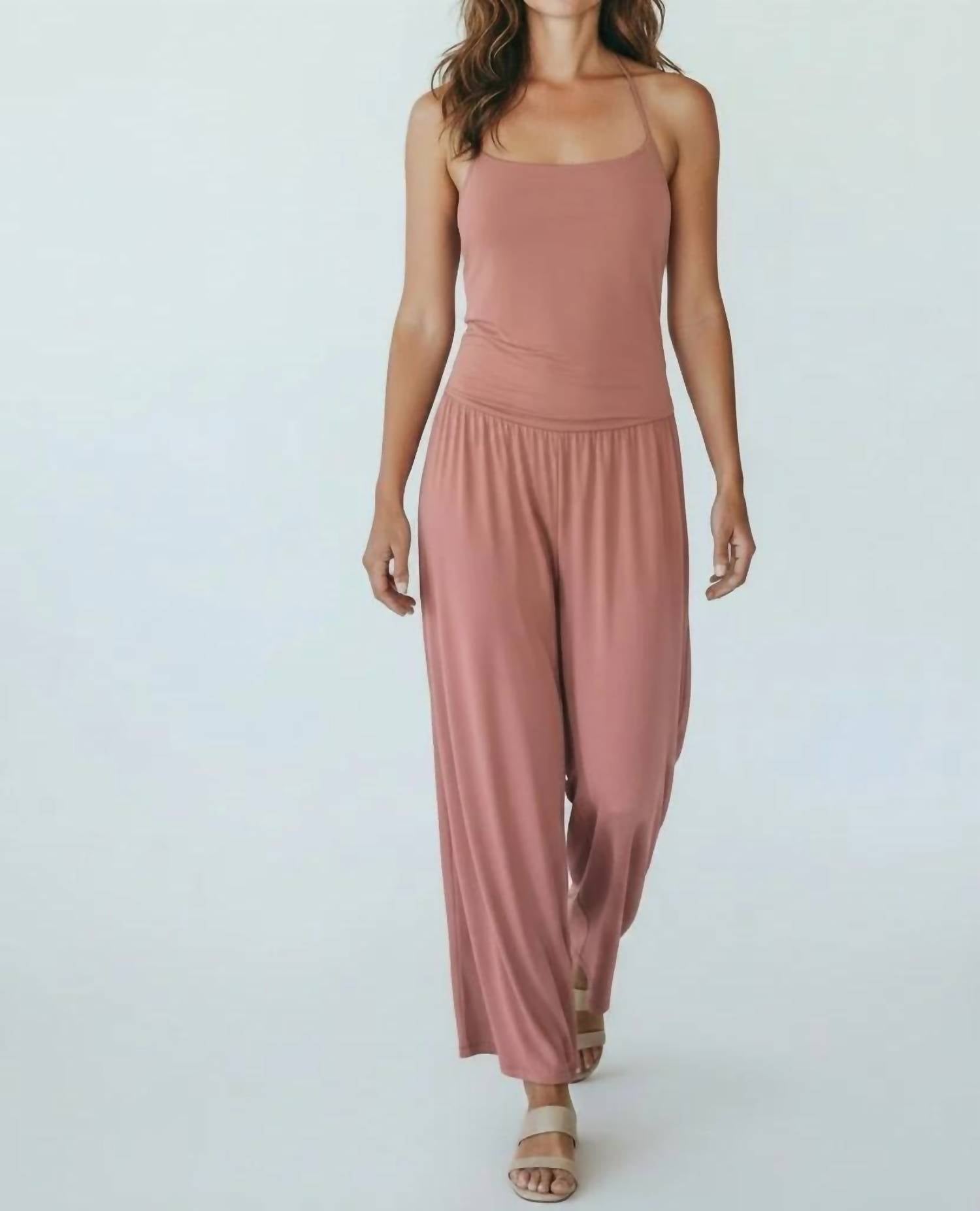 Dex - Strappy Knit Wide Leg Jumpsuit