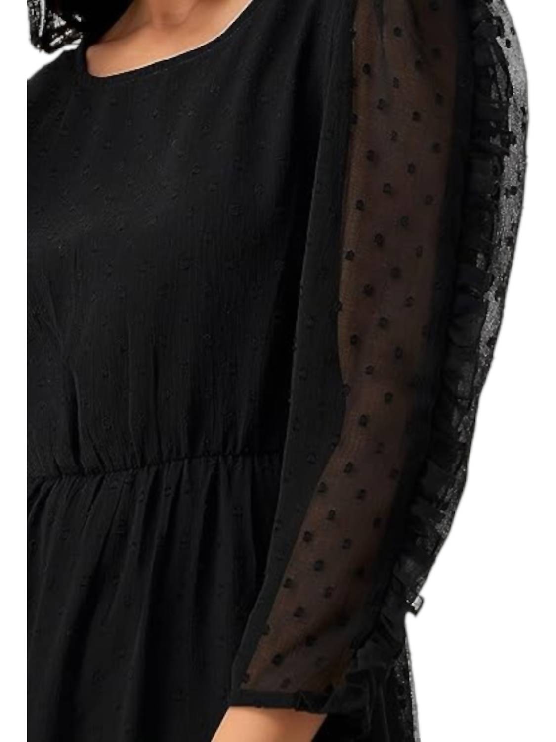 Style Instant - Chiffon Brasso Swiss Dot Dress