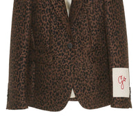 Golden Goose - dune leopard virgin wool blend blazer
