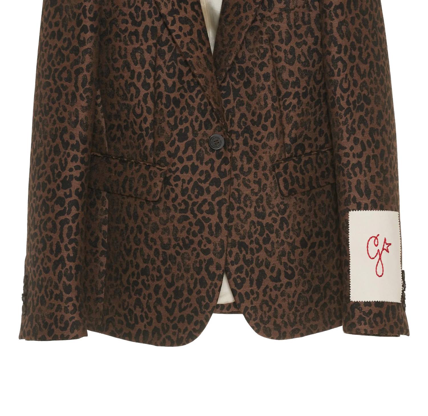 Golden Goose - dune leopard virgin wool blend blazer