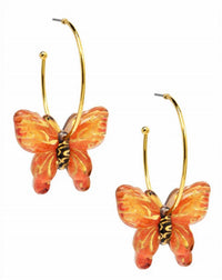 ZENZII Women's Butterfly Hoop Earrings in orange - women's jewelry