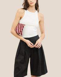 NAGHEDI Women's Gigi Double Weave Clutch Bag in lychee - women's bag - alternate view
