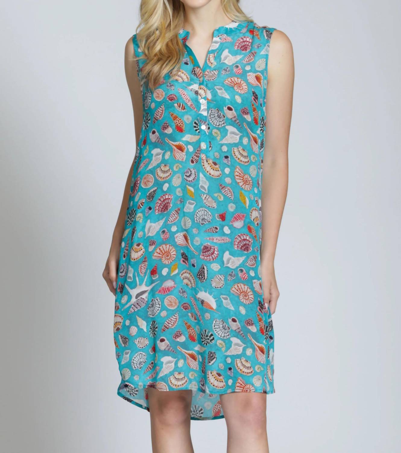 Apny - Sleeveless Seashell Mini Dress