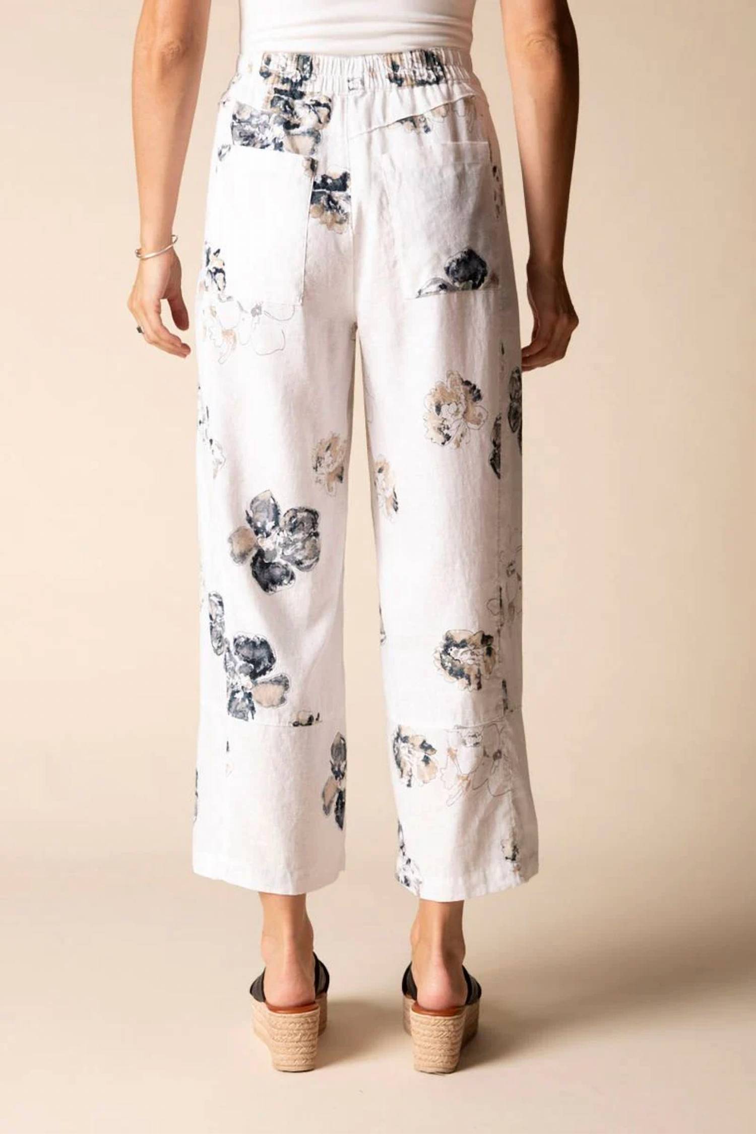 Habitat - Linen Floral Seamed Crop Pant